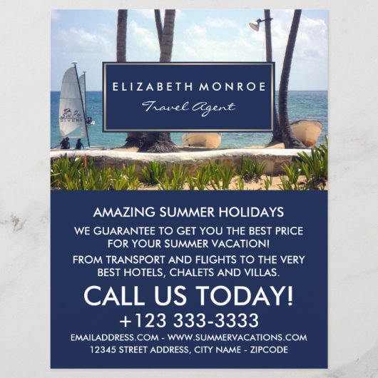 Caraïbisch strand, reisagent Adverteren brochure (Voorkant)