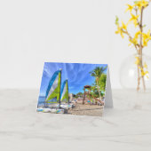Caraïbisch strand Voetafdrukken Kaart (Gele Bloem)