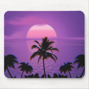 Caraïbisch Sunset Vaporwave Aesthetische Retro 80 Muismat
