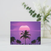 Caraïbisch Sunset Vaporwave Aesthetische Retro 80s Briefkaart (Staand voorkant)