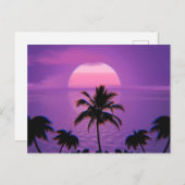 Caraïbisch Sunset Vaporwave Aesthetische Retro 80s Briefkaart (Voorkant / Achterkant)