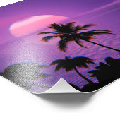 Caraïbisch Sunset Vaporwave Aesthetische Retro 80s Foto Afdruk (Hoek)