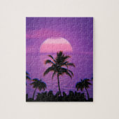 Caraïbisch Sunset Vaporwave Aesthetische Retro 80s Legpuzzel (Verticaal)