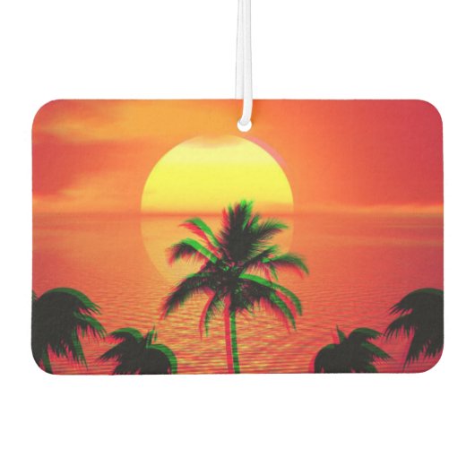 Caraïbisch Sunset Vaporwave Aesthetische Retro 80s Luchtverfrisser (Voorkant)