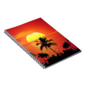 Caraïbisch Sunset Vaporwave Aesthetische Retro 80s Notitieboek (Rechterzijde)