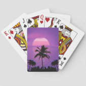 Caraïbisch Sunset Vaporwave Aesthetische Retro 80s Pokerkaarten (Achterkant)