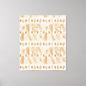 Caraïbisch Tribal Mudcloth: Wit, Goud Canvas Afdruk (Voorkant)