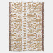 Caraïbisch Tribal Mudcloth: Wit, Goud Deken (Voorkant Verticaal)
