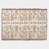 Caraïbisch Tribal Mudcloth: Wit, Goud Deken (Voorkant)