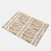 Caraïbisch Tribal Mudcloth: Wit, Goud Deurmat (Schuin)