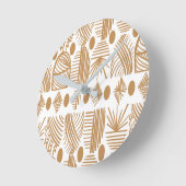 Caraïbisch Tribal Mudcloth: Wit, Goud Ronde Klok (Hoek)