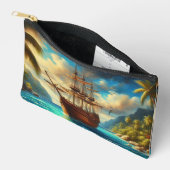 Caraïbisch/tropisch strandschip kunst etui (Open)