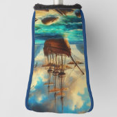 Caraïbisch/tropisch strandschip kunst golfheadcover (Draai 90)