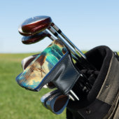 Caraïbisch/tropisch strandschip kunst golfheadcover (Insitu)