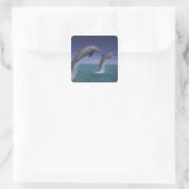 Caraïbisch, Tursiops Vierkante Sticker (Tas)