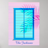 Caraïbisch winkelcentrum Hideaway in Pastel Pink B Poster (Voorkant)