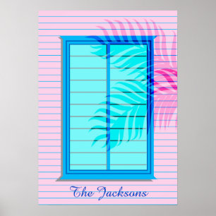 Caraïbisch winkelcentrum Hideaway in Pastel Pink B Poster