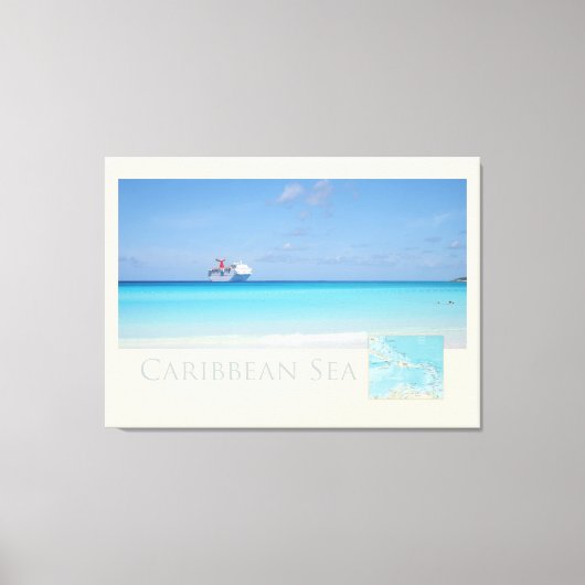 Caraïbisch Zee — Afdruk van schildpad Canvas Afdruk (Voorkant)