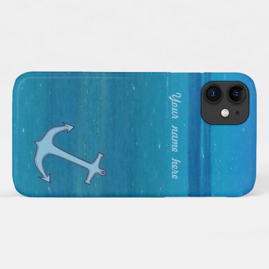 Caraïbisch Zee Anchor - Gepersonaliseerd Case-Mate iPhone Case (Achterkant (horizontaal))
