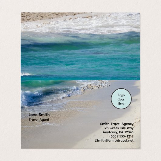 Caraïbisch Zee Beach Scene Folded Visitekaartje (Buitenkant ongevouwen)