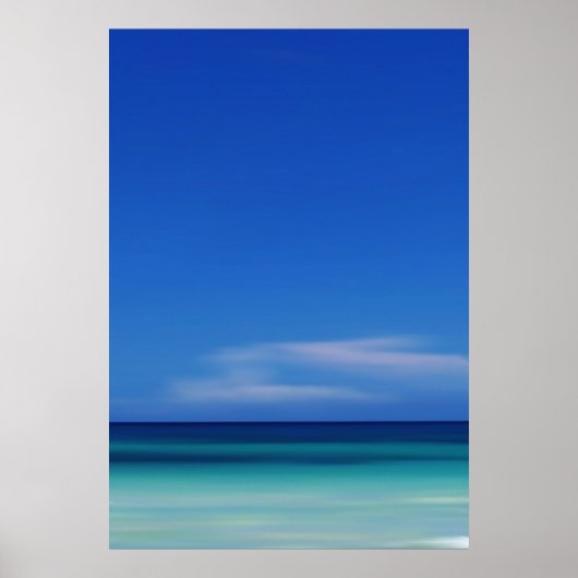 Caraïbisch Zee Blauw Abstract Foto afdrukken Poster (Voorkant)