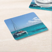 Caraïbisch Zee Boat Onderzetter "Caymaneilanden" (Schuin)