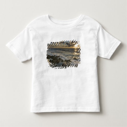 Caraïbisch Zee, Kaaimaneilanden. Crashwaves 2 Kinder Shirts (Voorkant)