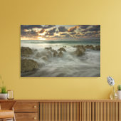 Caraïbisch Zee, Kaaimaneilanden. Scheergolven 3 Canvas Afdruk (Insitu (Woonkamer))