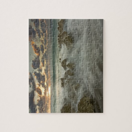 Caraïbisch Zee, Kaaimaneilanden.  Scheergolven 3 Legpuzzel (Verticaal)