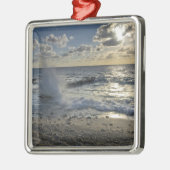 Caraïbisch Zee, Kaaimaneilanden.  Scheergolven Metalen Ornament (Links)