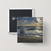 Caraïbisch Zee, Kaaimaneilanden. Scheergolven Vierkante Button 5,1 Cm (Voorkant /achterkant)