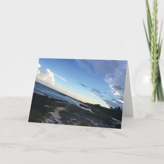 Caraïbisch Zee Mexico Beach Blue Ocean Sky Kaart (Voorkant)