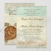 Caraïbisch Zee Turtle Modern Coastal Ocean Beach Kaart (Voorkant / Achterkant)