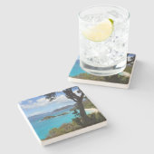 Caraïbische baai stenen onderzetter (Zijkant)