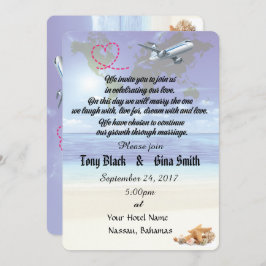 Caraïbische bestemmingsuitnodiging kaart