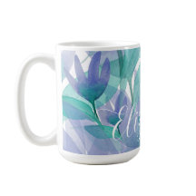 Caraïbische Blauwe Groene Waterverf Monogrammen