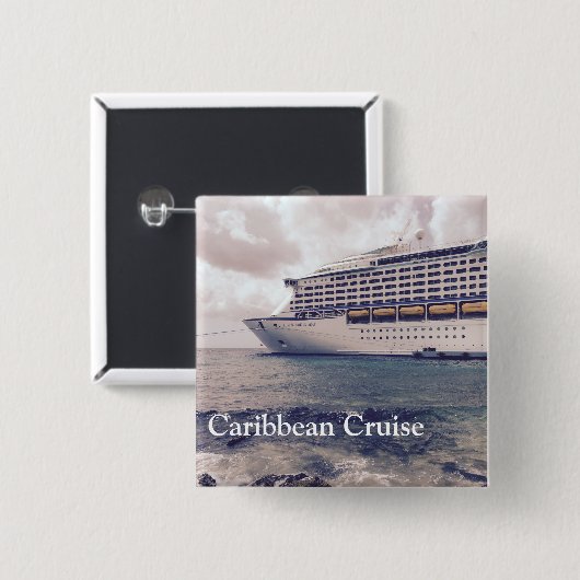 Caraïbische cruise - 2-inch Square Button (Voorkant /achterkant)