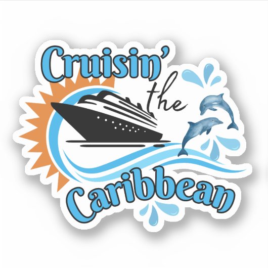 Caraïbische cruise sticker (Voorkant)