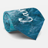 Caraïbische cruise Turquoise Wake Travel Stropdas (Opgerold)