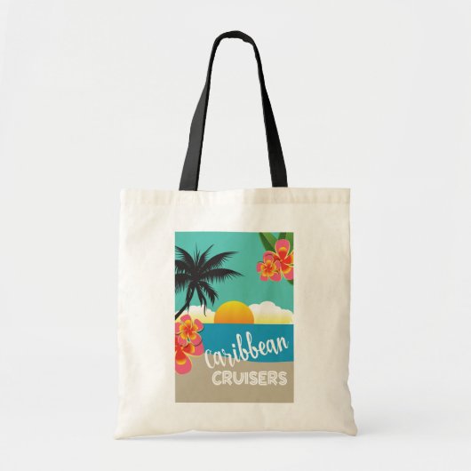 Caraïbische cruiseschopende zonsondergang op stran tote bag (Voorkant)