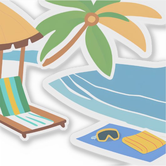 Caraïbische dagtrip sticker (Voorkant)