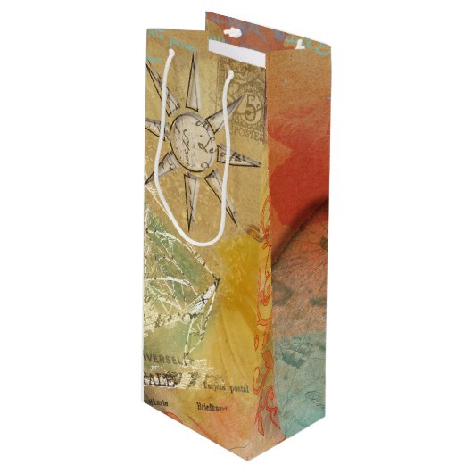 Caraïbische droom - Gift Bag Wijn Cadeautas (Voorkant Gekanteld)