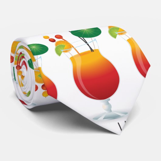 Caraïbische eilandcocktail stropdas (Opgerold)