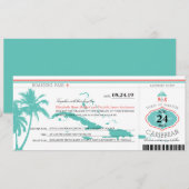 Caraïbische Eilanden Boarding Pass bruiloft Kaart (Voorkant / Achterkant)