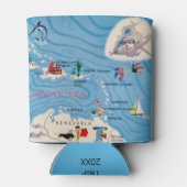 Caraïbische eilanden geïllustreerde kaart blikjeskoeler (Achterkant)