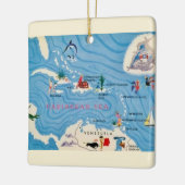 Caraïbische eilanden geïllustreerde kaart keramisch ornament (Links)