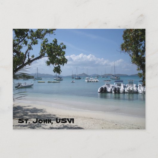 Caraïbische eilandhaven met strand briefkaart (Voorkant)