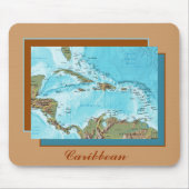Caraïbische kaart Mousepad Muismat (Voorkant)