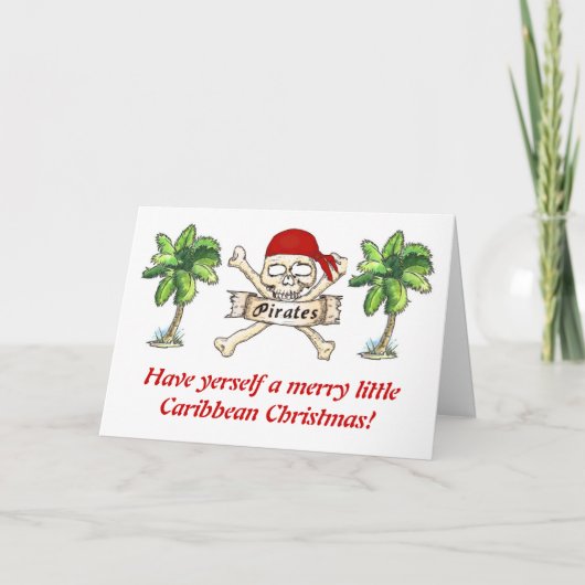 Caraïbische Kerstmis van de piraat Feestdagen Kaart (Voorkant)