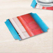 Caraïbische kleuren - abstract kartonnen onderzetters (Gekanteld)